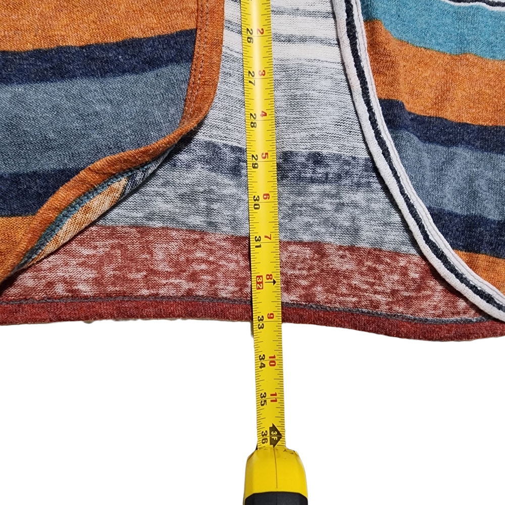 Bombom Cardigan Sweater Striped Long Sleeve Womens Large Made In USA Earth Tones - Picture 4 of 6